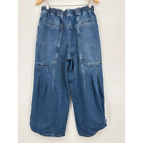 Free People We The Free La Vida Pull-On Jeans Bijou Blue, Sz Small, Boho Relaxed - Picture 5 of 13